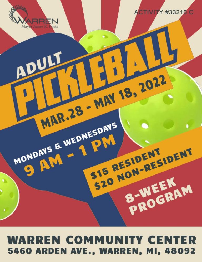 Adult Pickleball - City of Warren