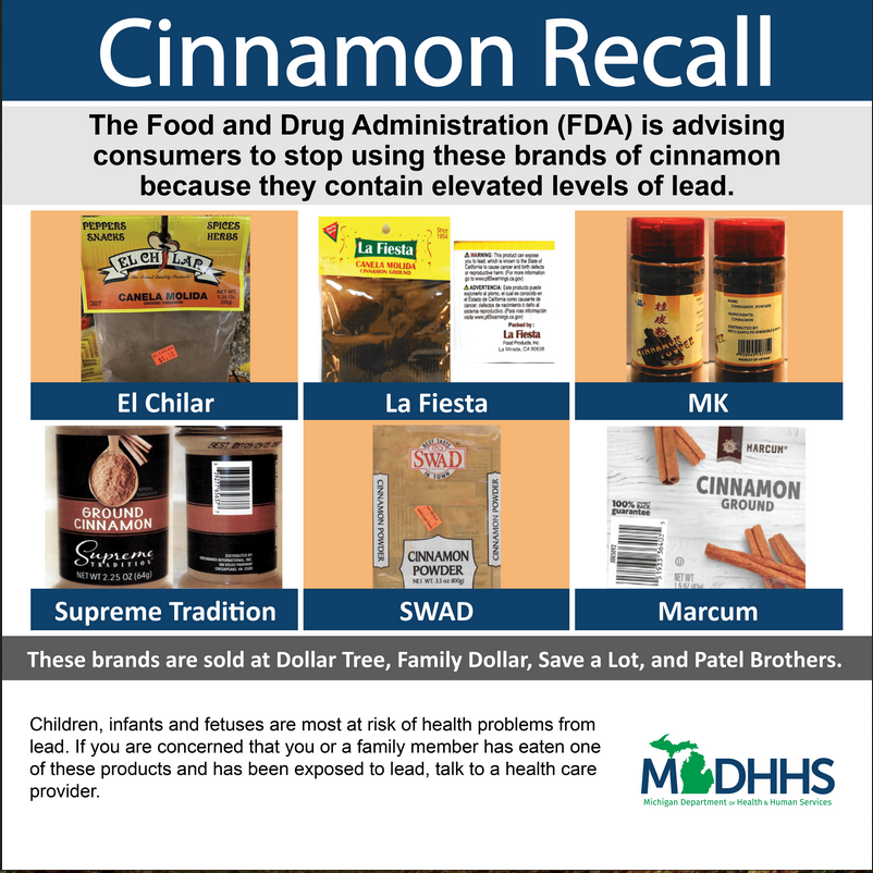 Cinnamon Recall City of Warren